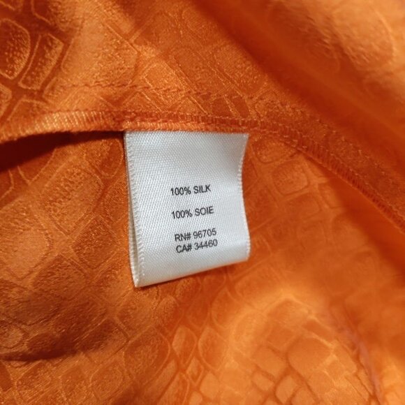 Rebecca Taylor 100% Silk Ruffled Blouson Summer Dress Vibrant Orange Women's 8 - Picture 15 of 15
